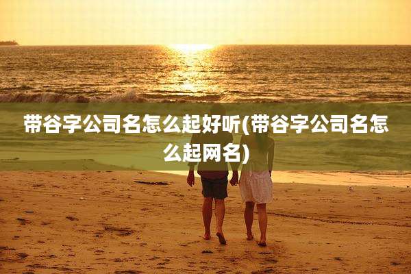 带谷字公司名怎么起好听(带谷字公司名怎么起网名)