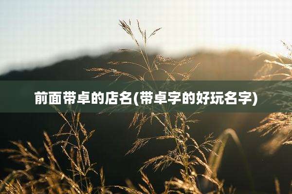 前面带卓的店名(带卓字的好玩名字)