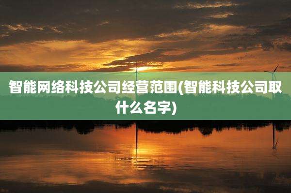 智能网络科技公司经营范围(智能科技公司取什么名字)