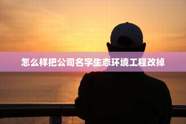 怎么样把公司名字生态环境工程改掉