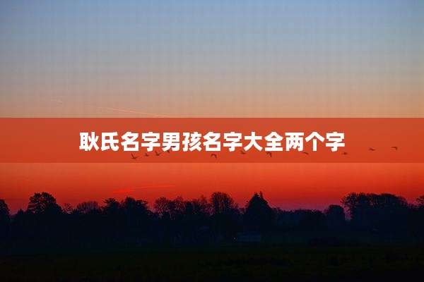 耿氏名字男孩名字大全两个字