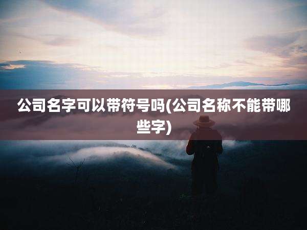 公司名字可以带符号吗(公司名称不能带哪些字)