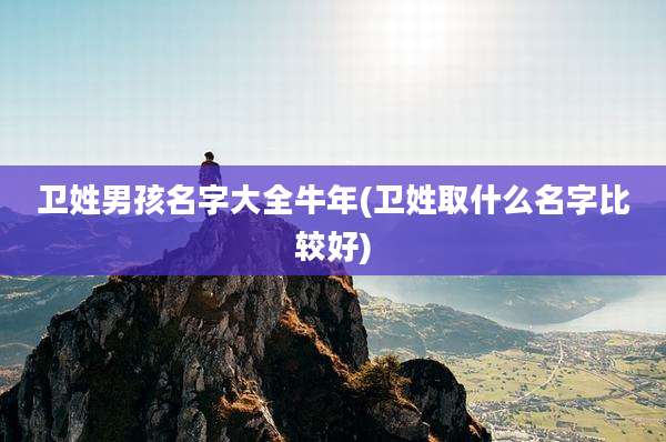 卫姓男孩名字大全牛年(卫姓取什么名字比较好)