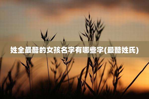 姓全最酷的女孩名字有哪些字(最酷姓氏)