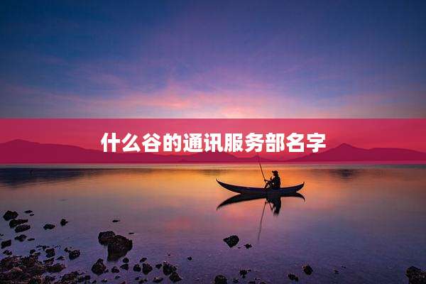 什么谷的通讯服务部名字