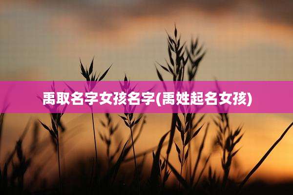 禹取名字女孩名字(禹姓起名女孩)