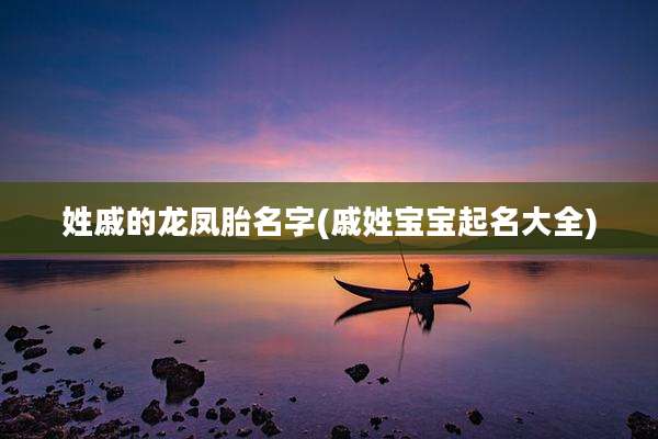姓戚的龙凤胎名字(戚姓宝宝起名大全)