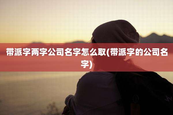 带派字两字公司名字怎么取(带派字的公司名字)
