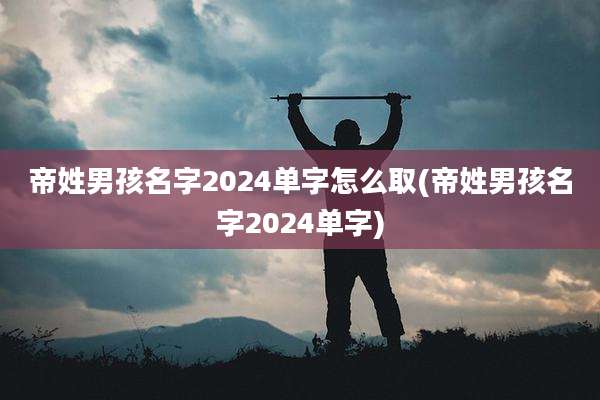 帝姓男孩名字2024单字怎么取(帝姓男孩名字2024单字)