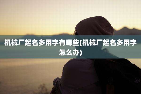 机械厂起名多用字有哪些(机械厂起名多用字怎么办)