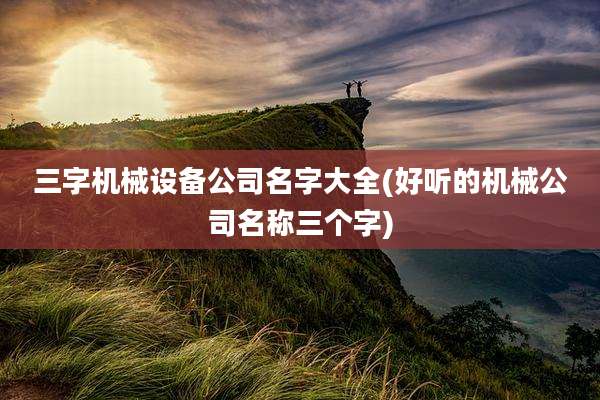 三字机械设备公司名字大全(好听的机械公司名称三个字)
