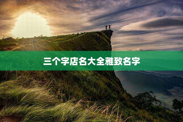 三个字店名大全雅致名字