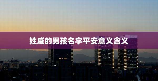 姓戚的男孩名字平安意义含义