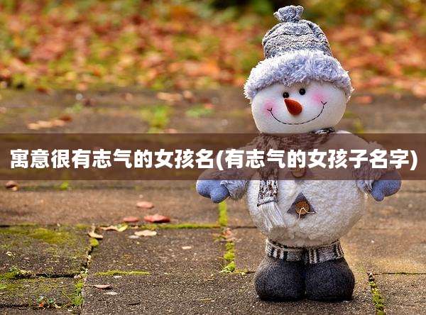 寓意很有志气的女孩名(有志气的女孩子名字)