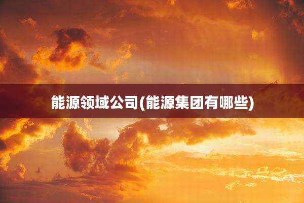 能源领域公司(能源集团有哪些)
