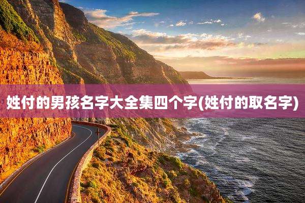 姓付的男孩名字大全集四个字(姓付的取名字)