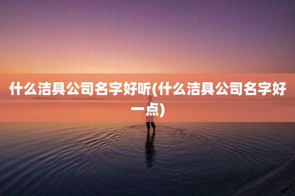 什么洁具公司名字好听(什么洁具公司名字好一点)