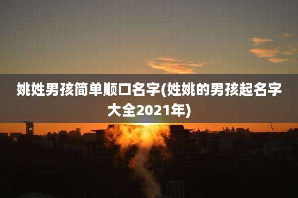 姚姓男孩简单顺口名字(姓姚的男孩起名字大全2021年)