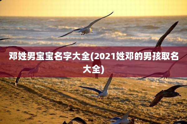 邓姓男宝宝名字大全(2021姓邓的男孩取名大全)