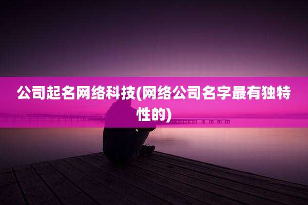 公司起名网络科技(网络公司名字最有独特性的)