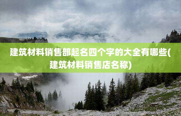 建筑材料销售部起名四个字的大全有哪些(建筑材料销售店名称)