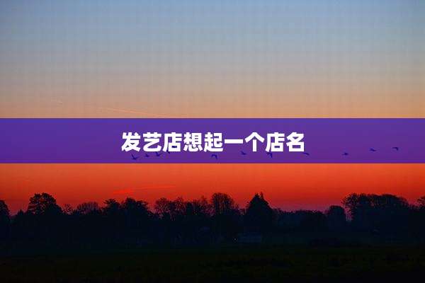发艺店想起一个店名