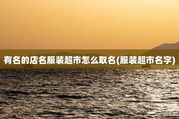 有名的店名服装超市怎么取名(服装超市名字)