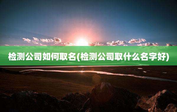 检测公司如何取名(检测公司取什么名字好)