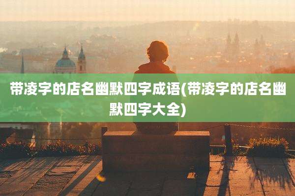 带凌字的店名幽默四字成语(带凌字的店名幽默四字大全)