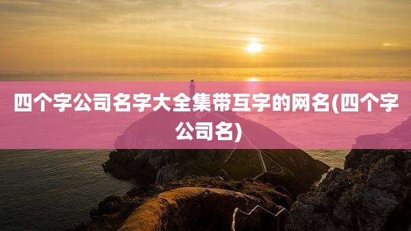 四个字公司名字大全集带互字的网名(四个字 公司名)