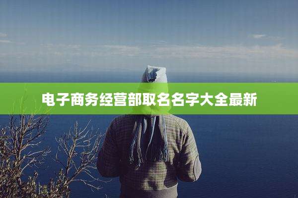 电子商务经营部取名名字大全最新