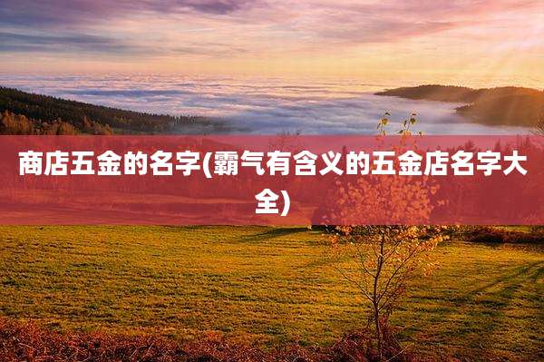 商店五金的名字(霸气有含义的五金店名字大全)