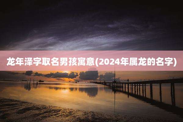 龙年泽字取名男孩寓意(2024年属龙的名字)