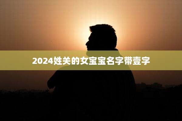 2024姓关的女宝宝名字带壹字