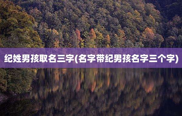 纪姓男孩取名三字(名字带纪男孩名字三个字)