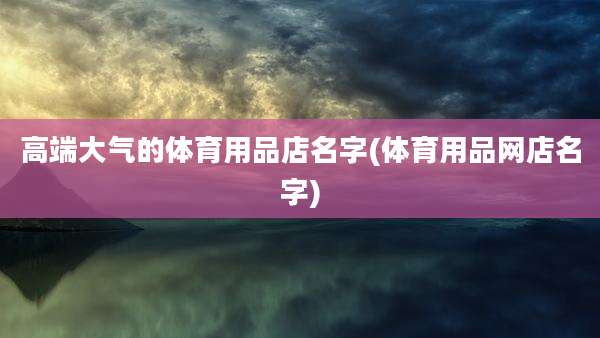 高端大气的体育用品店名字(体育用品网店名字)