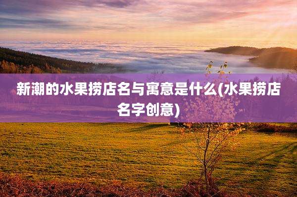 新潮的水果捞店名与寓意是什么(水果捞店名字创意)