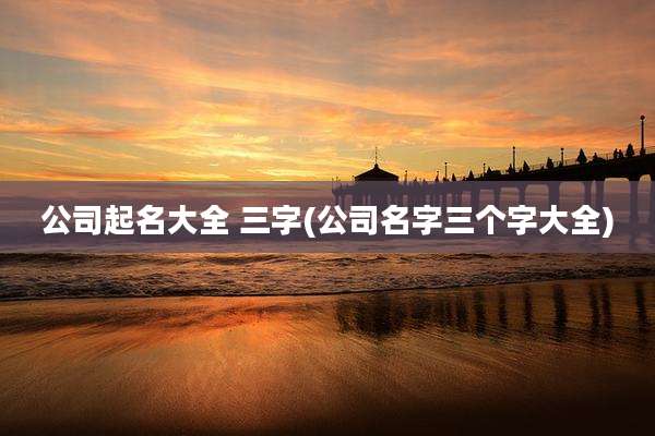 公司起名大全 三字(公司名字三个字大全)