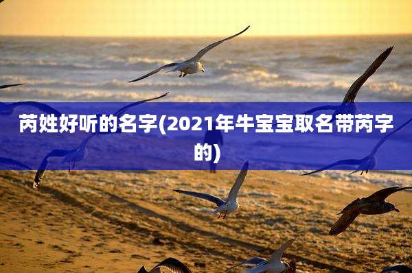 芮姓好听的名字(2021年牛宝宝取名带芮字的)