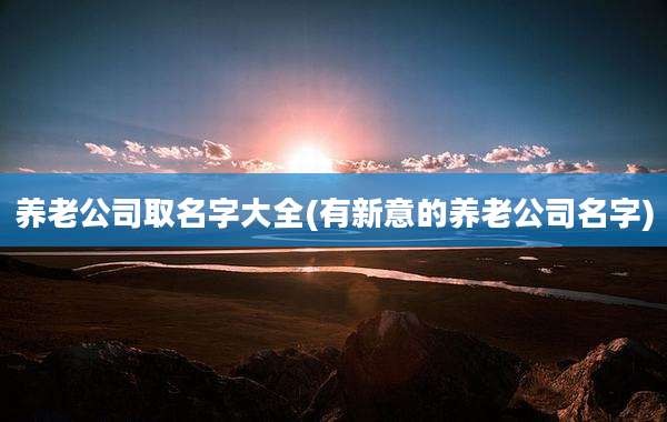 养老公司取名字大全(有新意的养老公司名字)