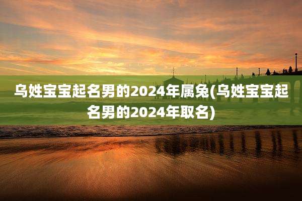 乌姓宝宝起名男的2024年属兔(乌姓宝宝起名男的2024年取名)