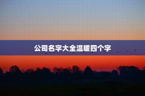 公司名字大全温暖四个字