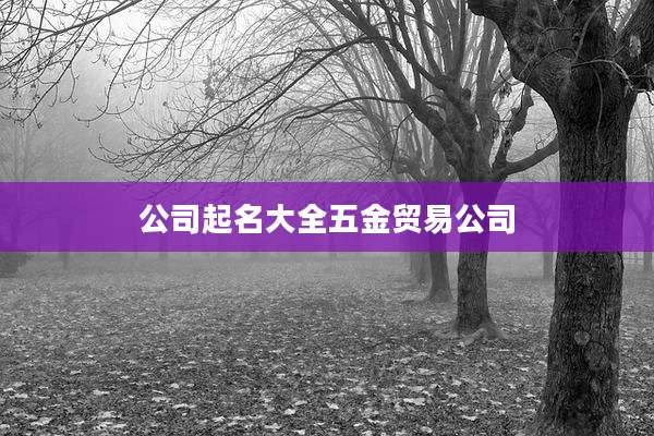 公司起名大全五金贸易公司