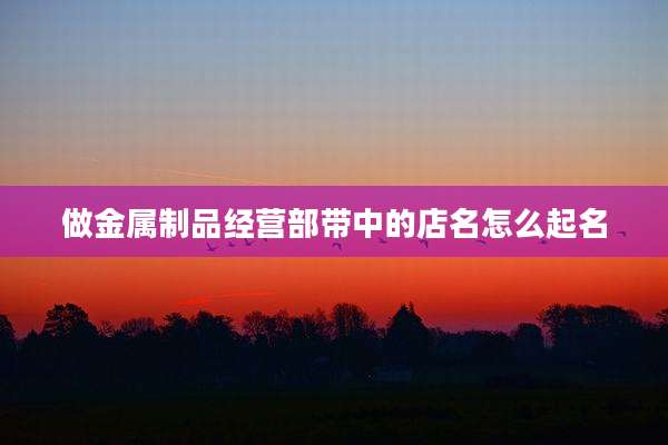 做金属制品经营部带中的店名怎么起名