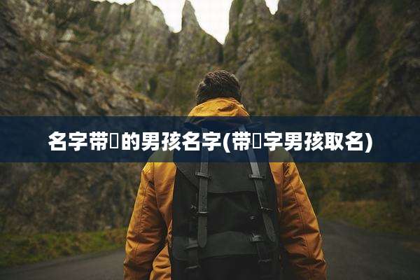 名字带璟的男孩名字(带璟字男孩取名)