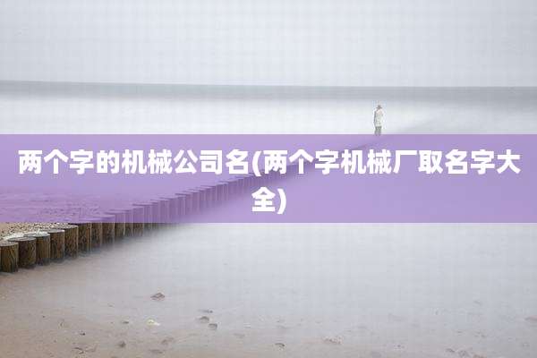 两个字的机械公司名(两个字机械厂取名字大全)