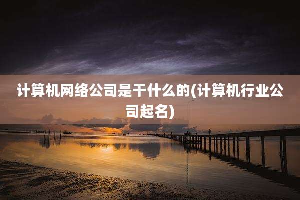 计算机网络公司是干什么的(计算机行业公司起名)