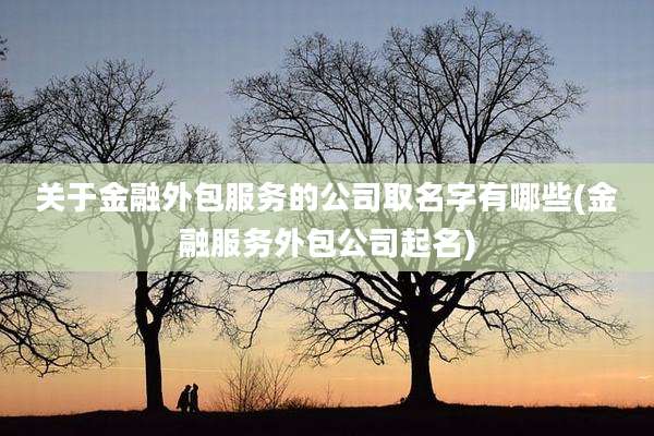 关于金融外包服务的公司取名字有哪些(金融服务外包公司起名)