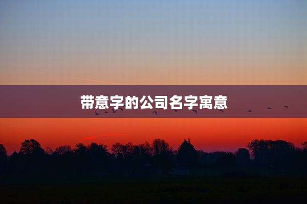 带意字的公司名字寓意
