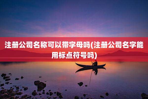 注册公司名称可以带字母吗(注册公司名字能用标点符号吗)